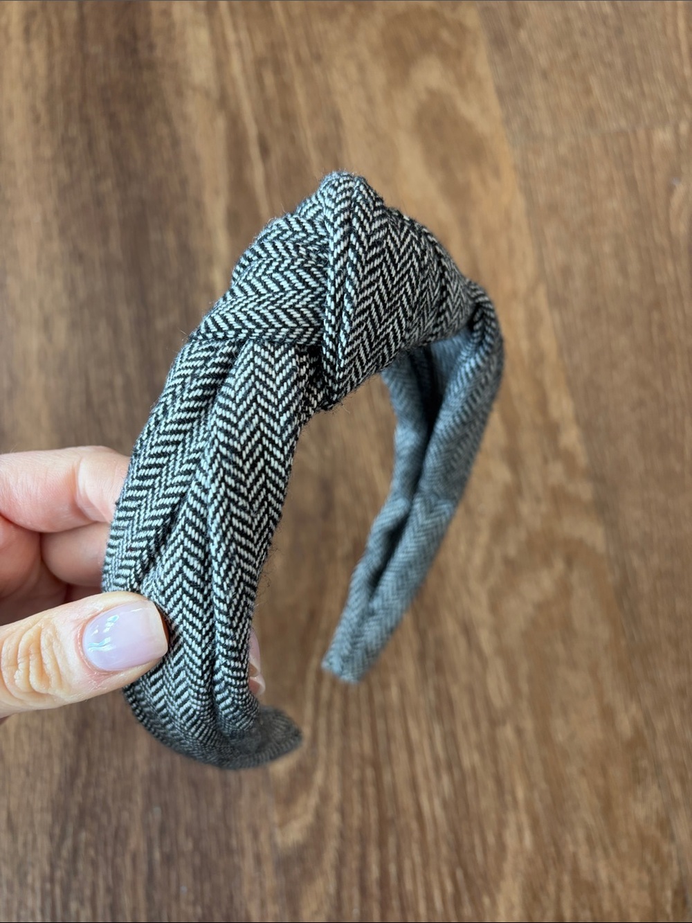 J. Crew Herringbone Twist Headband - Black & Cream